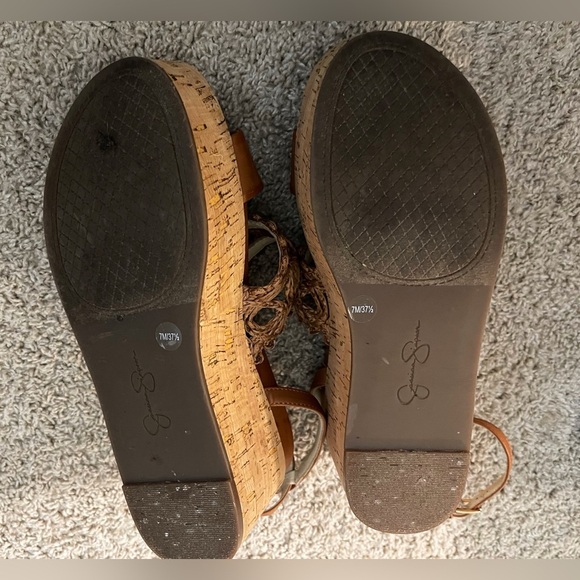 Jessica Simpson Brown Wedge Espadrilles with Ankle Strap - Picture 7 of 9